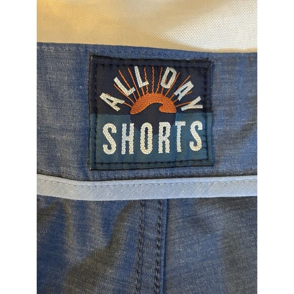 FAHERTY All Day Shorts Men's 38 Blue Polyester Cotton Hybrid Casual 9" Inseam - Picture 4 of 11